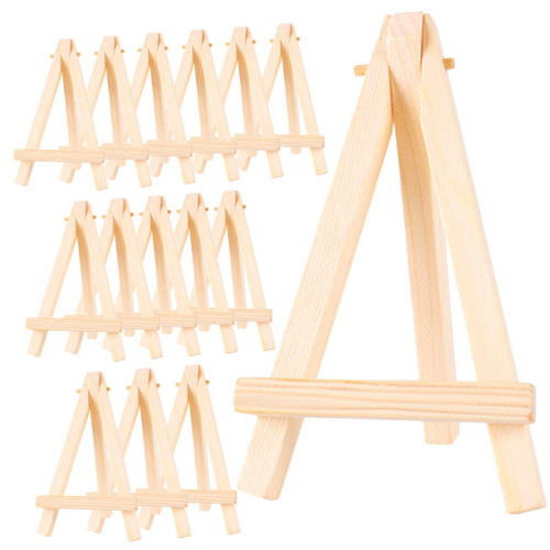 Abaodam 15pcs Small Easel Tabletop Phone Holder Easel Stand for Wedding Sign Painting Wood Easel Small Oil Painting Easel Wood Drawing Easels Kid Easel Miniature Wooden Table Number Child