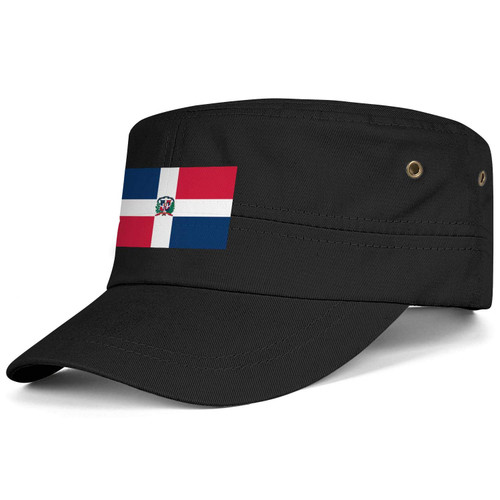 Cadet Army Cap Dominican-Republic-Flags-of-Countries- Adjustable Baseball Hat Vintage Military Flat Top Cap