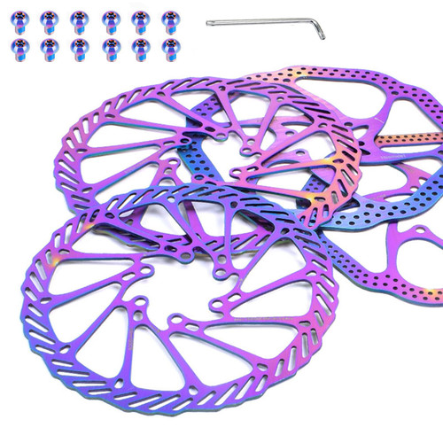 2 Pack Bike Disc Brake Rotors 160mm Disc Brake Rotor 180mm Disc Brake Adapter Bicycle Disc Brake Rotors for Road Bike Mountain Bike ?With 12 Colored Bolts and Installation Tools?