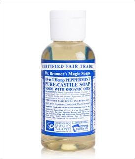 Dr. Bronner's Liquid Organic Castile Soap Peppermint 2oz All-Purpose (3-Pack)