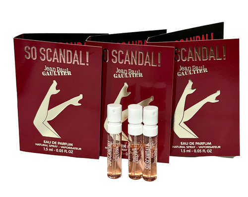 Jean Paul Gaultier So Scandal Women Sample EDP 0.05 fl. oz. / 1.5 ml Vial Spray Mini Perfume Vial Eau De Parfum (Set of 3)