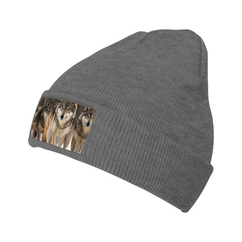 AdaNti Beanie for Women Pack of Wolves Print Knitted Hat Men Winter Beanies Soft Knit Hats Warm Beanie Cap Deep Heather