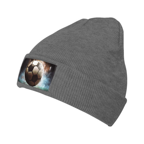 AdaNti Beanie for Women Sport Soccer Print Knitted Hat Men Winter Beanies Soft Knit Hats Warm Beanie Cap Deep Heather
