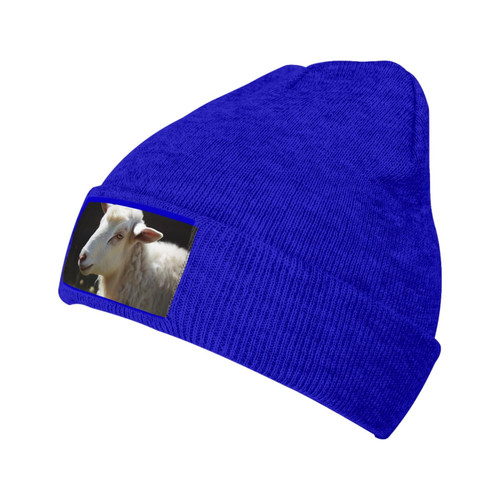 AdaNti Beanie for Women Sheep Print Knitted Hat Men Winter Beanies Soft Knit Hats Warm Beanie Cap Blue