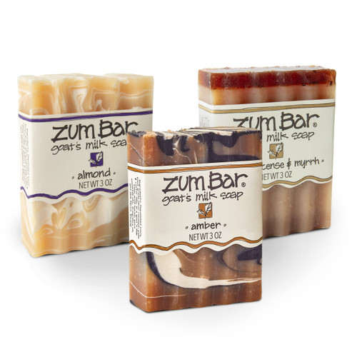 Zum Indigo Wild Goat's Milk Soap Bar - Bar Soap for Hands & Body Made with Essential Oils - 3 oz - Sweet Blends (3 Pack)