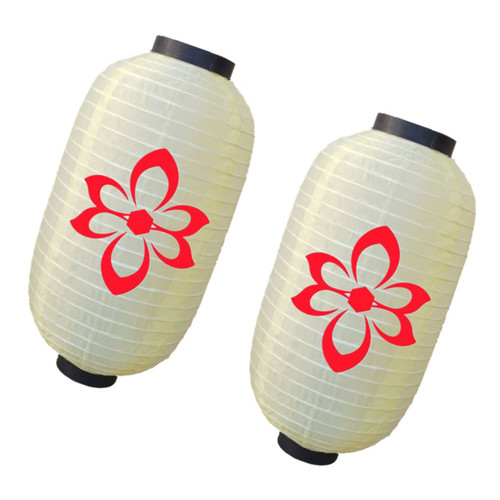 DOITOOL 2pcs Japanese Winter Melon Lantern Japanese Party Ornament Japanese Hanging Lanterns Chandelier Ornament Sushi Restaurant Lantern Japanese Outdoor Lantern Silk Cloth Boob Hanfu