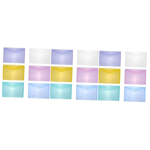 VILLCASE 18 Pcs File Holder Folder Organizer Binder Tabs Clear File Bag File Folders File Folder Envelope Document Pocket Filing Envelopes File Envelopes Dividers Folder Bag Pp Button A4