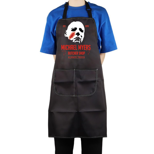 CMNIM Horror Michael Cooking Apron with Two Pockets Horror Movie Merchandise Inspired BBQ Kitchen Adjustable Apron for Fans (Horror Michael Cooking Apron) CMNIM Horror Michael Cooking Apron with Two Pockets Horror Movie Merchandise Inspired BBQ Kitchen Adjustable Apron for Fans (Horror Michael Cooking Apron)