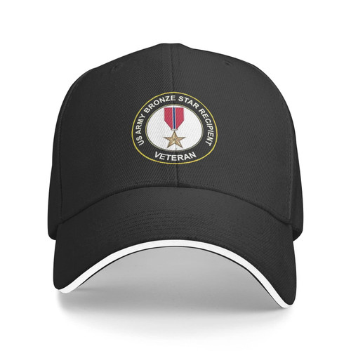 Us Army Veteran Bronze Star Medal Recipient Retro Baseball Cap Sun Visor Men's and Women's Adjustable Trucker Caps