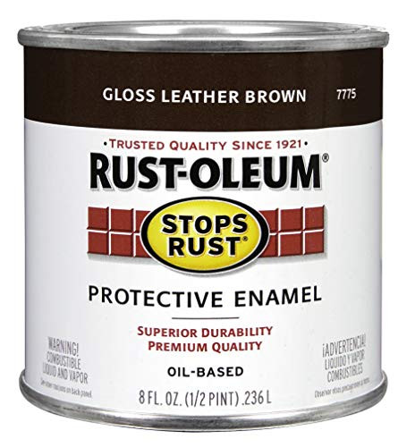 Rust-Oleum 7775730 Protective Enamel Paint, 8-Ounce, Leather Brown