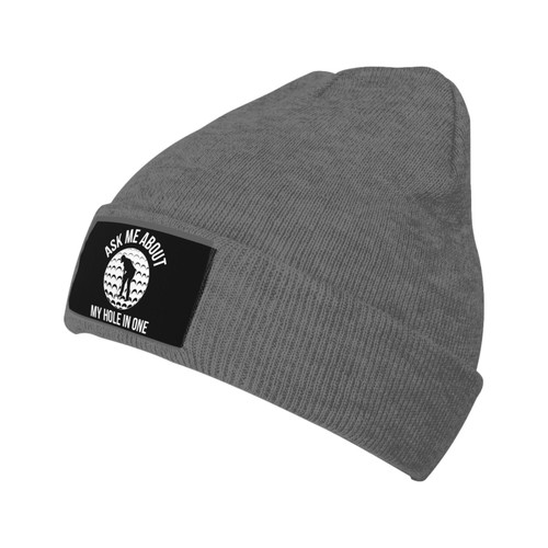 Renzund Ask Me About My Hole in One Beanie Hat Winter Warm Skull Beanie for Men Women Deep Heather