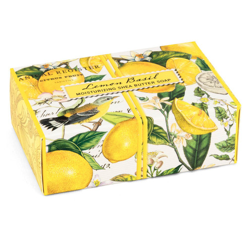 Michel Design Works 4.5oz Boxed Single Shea Butter Soap, Lemon Basil
