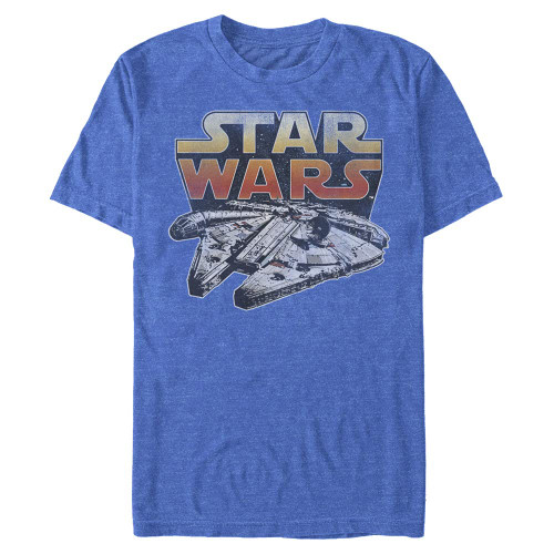 Star Wars Men's The Falcon T-Shirt, Royal Blue Heather, Large