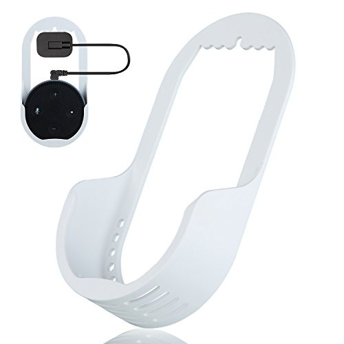 Echo Dot Outlet Wall Mount Holder Hanger Stand Bracket for Amazon Echo Dot Speaker 2nd Generation Without Mess Wires Or Screws Plug in Bathroom/Bedrooms/Kitchens Mount Holder Hanger Stand (White)