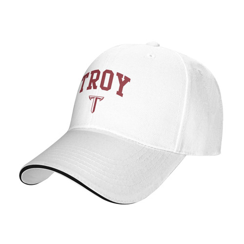 Troy University Sandwich Cap Unisex Classic Baseball Capunisex Adjustable Casquette Dad Hat White