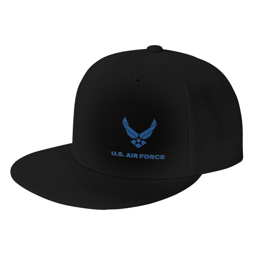 United States Air Force Snapback Hat Flat Brim Hip Hop Baseball Cap Adjustable Vintage Funny for Women Men Trucker Caps Black