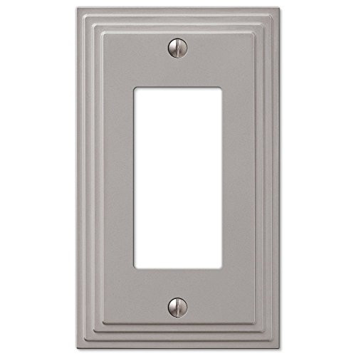 Step Design GFCI Decora Rocker Wall Switch Plate Outlet Cover - Satin Nickel