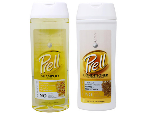 Prell Sesame + Pro-Vitamin Shampoo & Conditioner for Thinning Hair, Color Safe, Volumizes & Restores 13.5 fl. oz.