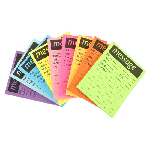NUOBESTY 9 Fluorescent Sticky Notes Portable Message Pads Grocery Stickers Small memo notepads Daily use Note Stickers Compact Message Pads List notepads Paper Office Multifunction Schedule