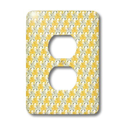 3dRose lsp_28528_6 Image of Clear and Yellow Stripe Rhinestone Gem Print Outlet Cover, Multi-Color