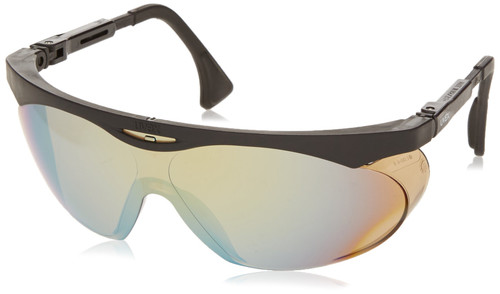 UVEX by Honeywell S1903 Skyper Safety Eyewear, Black Frame, Gold Mirror Ultra-Dura Hardcoat Lens