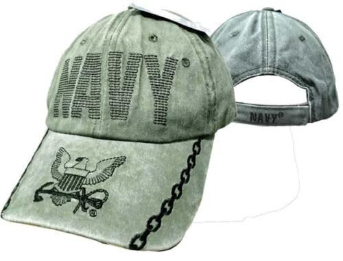 Ant Enterprises Olive Drab Vintage US Navy Eagle Crest Low Profile Adjustable Baseball Cap
