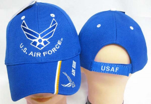 U.S. Air Force Wings Aim High on Bill Royal Blue Embroidered Cap Hat 603L U.S. Air Force Wings Aim High on Bill Royal Blue Embroidered Cap Hat 603L