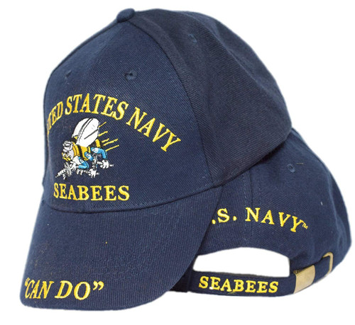 UNITED STATES NAVY SEABEES "CAN DO" Direct Embroidered Hat - Color - Veteran Owned Business