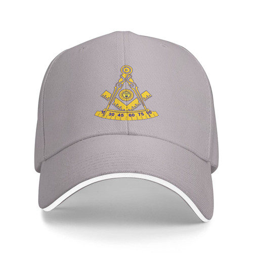 Hieoeye Freemason Past Master Hat Adjustable Baseball Cap Golf Cap Casquette Hat Unisex Gray