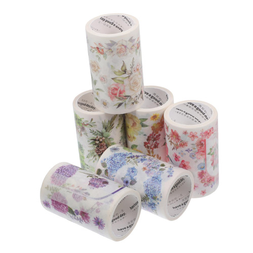 TEHAUX 6 Rolls Floral Washi Tape Decorative Washi Tape Craft Washi Tape Scrapbook Tape Washi Paper Tape Flower Washi Tape Gift Wrapping Tape Glue Tape Japanese Paper Tape Flowers Sticker TEHAUX 6 Rolls Floral Washi Tape Decorative Washi Tape Craft Washi Tape Scrapbook Tape Washi Paper Tape Flower Washi Tape Gift Wrapping Tape Glue Tape Japanese Paper Tape Flowers Sticker