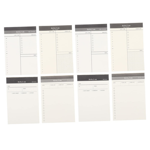Ciieeo 8pcs Notebook Note Pads Schedule Notepad Daily Plan Notepads Schedule Planner Writing Notepad Time Management Planner Portable Notepad Writing Memo Pad Paper Tear-off Stationery