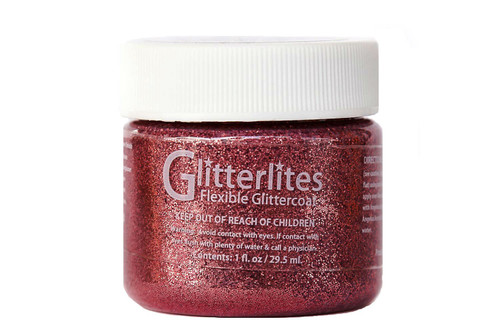 Angelus Candy Pink 1 Ounce Glitterlites Acrylic Leather Glitter Paint