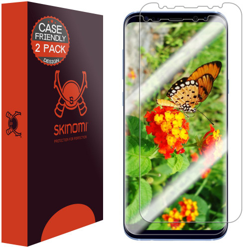 Galaxy S8 Plus Screen Protector[2-Pack][Case Friendly][Updated Design],Skinomi TechSkin Full Coverage[TPU Not Glass]Screen Protector for Samsung Galaxy S8 Plus[HD][Anti-Bubble][Wet Application]