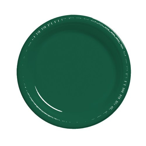 Creative Converting Touch of Color 20 Count Plastic Lunch Plates, Hunter Green