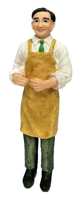 Melody Jane Dollhouse People Working Man in Apron Miniature Resin 1:12 Figure