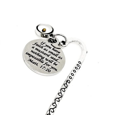 Mustard Seed Scripture Charm Bookmark, Matthew 17 20, Faith Gifts, Bible Bookmark, Christian Gifts Mustard Seed Scripture Charm Bookmark, Matthew 17 20, Faith Gifts, Bible Bookmark, Christian Gifts