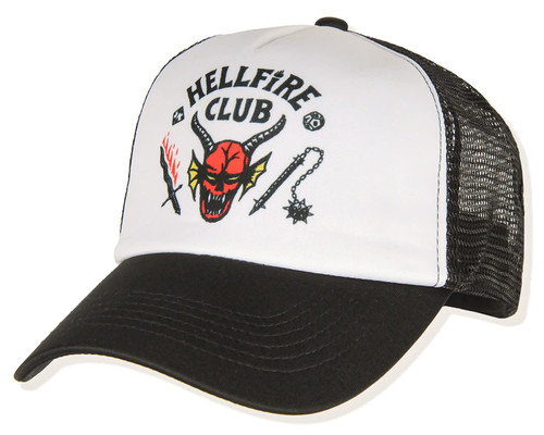 Bioworld Stranger Things 4 Adult Hellfire Club Costume Adjustable Trucker Hat Cosplay Cap Black