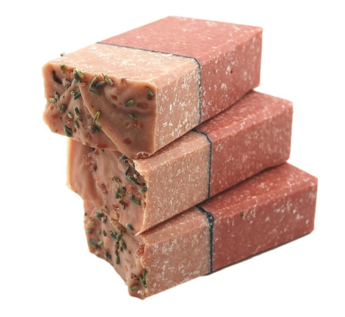 Traverse Bay Bath and Body- All natural handmade cold process bar soap,lavender Rose Himalayan pink salt, essential oil soap. 3 bar pack 16 + oz. Made in the USA