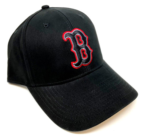 MVP Boston Red Sox Logo Baseball Black Curved Bill Adjustable Hat
