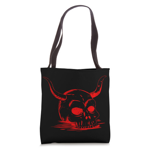 Satan Skull Satanic Skeleton Occult Gothic Satanist Goth Tote Bag