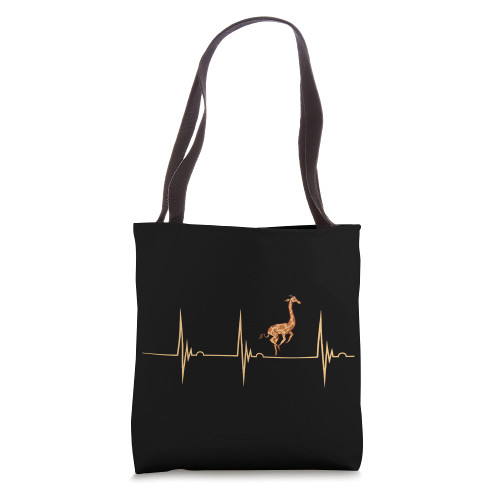 Giraffe Ruminant Camelopard Heartbeat EKG Pulse Mammal Lover Tote Bag