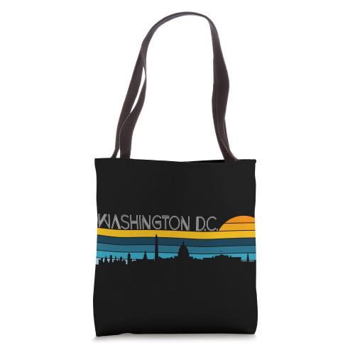 Washington D.C. Skyline - Vintage Retro Sunset Cityscape Tote Bag Washington D.C. Skyline - Vintage Retro Sunset Cityscape Tote Bag