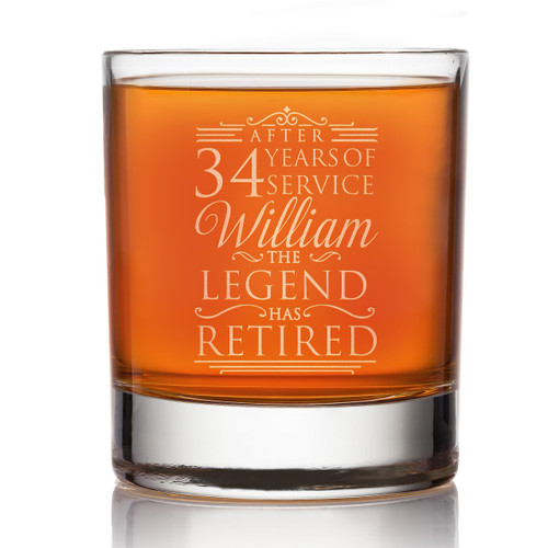 Retirement Gifts for Men, Personalized Whiskey Glass, 5 Design - 10 Oz, Engraved Whiskey Rock Glass, Best Retirement Gifts, Gifts for Men, Dad, Husband - D4