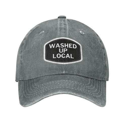 Washed-Up-The-Local Hat Men Women Baseball Cap Adjustable Trucker Hat Cowboy Hat Gray