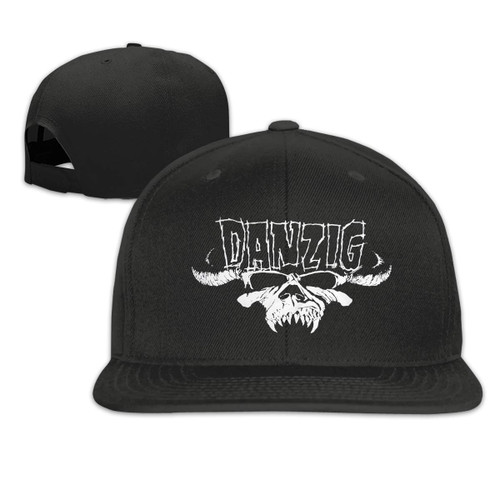 MichaelCanon Danzig Hat Adjustable Flat Brim Baseball Hat,Hip-Hop Unisex Baseball Cap Black MichaelCanon Danzig Hat Adjustable Flat Brim Baseball Hat,Hip-Hop Unisex Baseball Cap Black