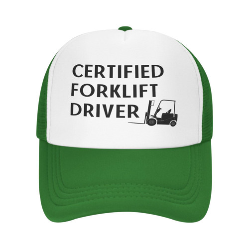 staropal Certified Forklift Operator Hat Certified Forklift Driver Baseball Cap Adjustable Mesh Trucker Hat Green