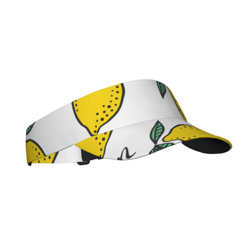 Lemons and Green Leaves Sport Sun Visor Hats Cotton Ball Caps Empty Top Baseball Sun Cap for Men Women