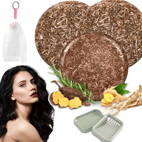 DENGWANG Harishow Shampoo Bar, Harishow Hair Shampoo Soap, Harishow Regrowing Hair Shampoo Soap, Natural Hair Darkening Shampoo Bar, Gray Hair Reverse Bar (3 Pcs)