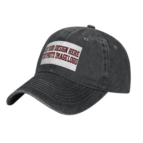 Custom Baseball Caps Personalized Hats Custom Men Women Baseball Cap Personalized Image Logo Text Black