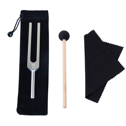 Tuning Fork, 528 Hz Tuning Fork with Silicone Hammer and Cleaning Cloth for DNA Repair Healing and Perfect Healing Musical Instrument Tuning Fork, 528 Hz Tuning Fork with Silicone Hammer and Cleaning Cloth for DNA Repair Healing and Perfect Healing Musical Instrument